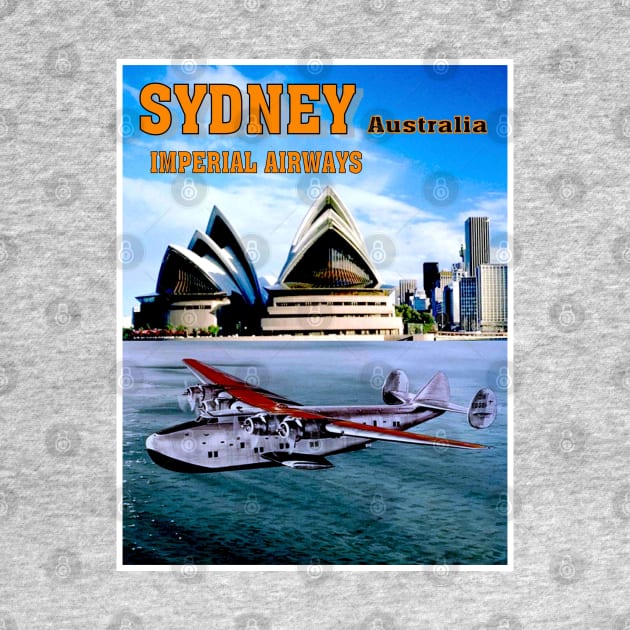 Sydney Australia Imperial Airways Travel and Tourism Advertising Print by posterbobs